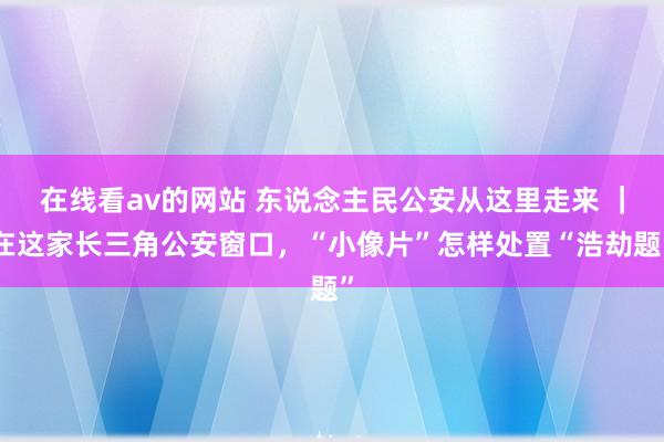 在线看av的网站 东说念主民公安从这里走来 ｜在这家长三角公安窗口，“小像片”怎样处置“浩劫题”