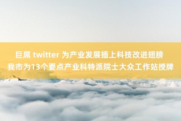 巨屌 twitter 为产业发展插上科技改进翅膀 我市为13个要点产业科特派院士大众工作站授牌