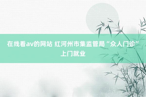 在线看av的网站 红河州市集监管局“众人门诊”上门就业